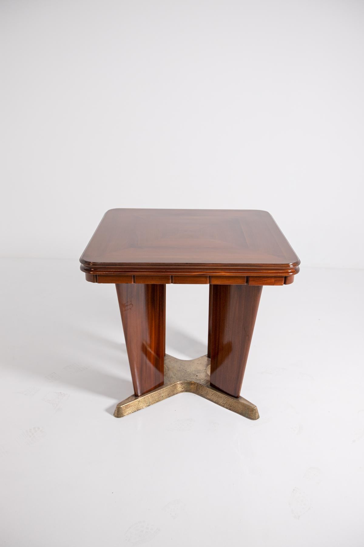 Italian Game Table by Giorgio Ramponi in Walnut and Brass, 1950s 9
