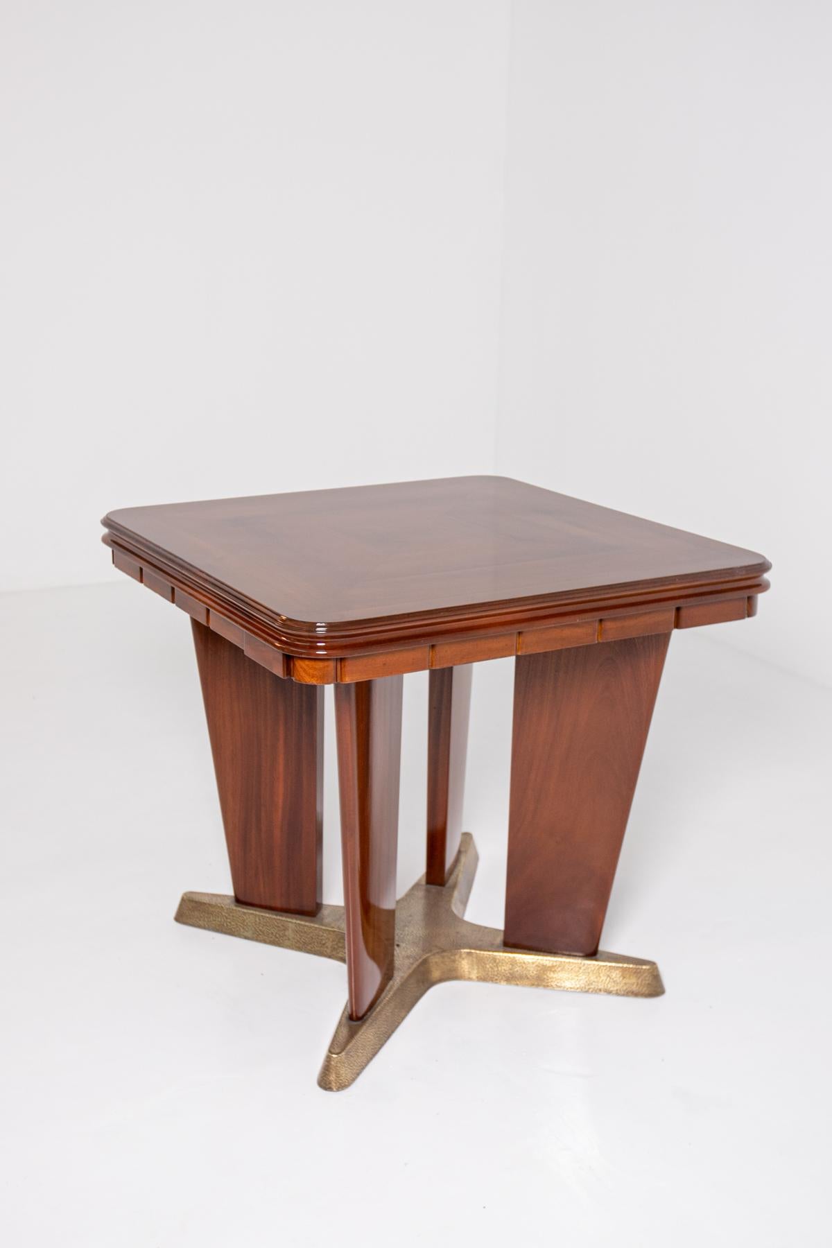 Italian Game Table by Giorgio Ramponi in Walnut and Brass, 1950s 10