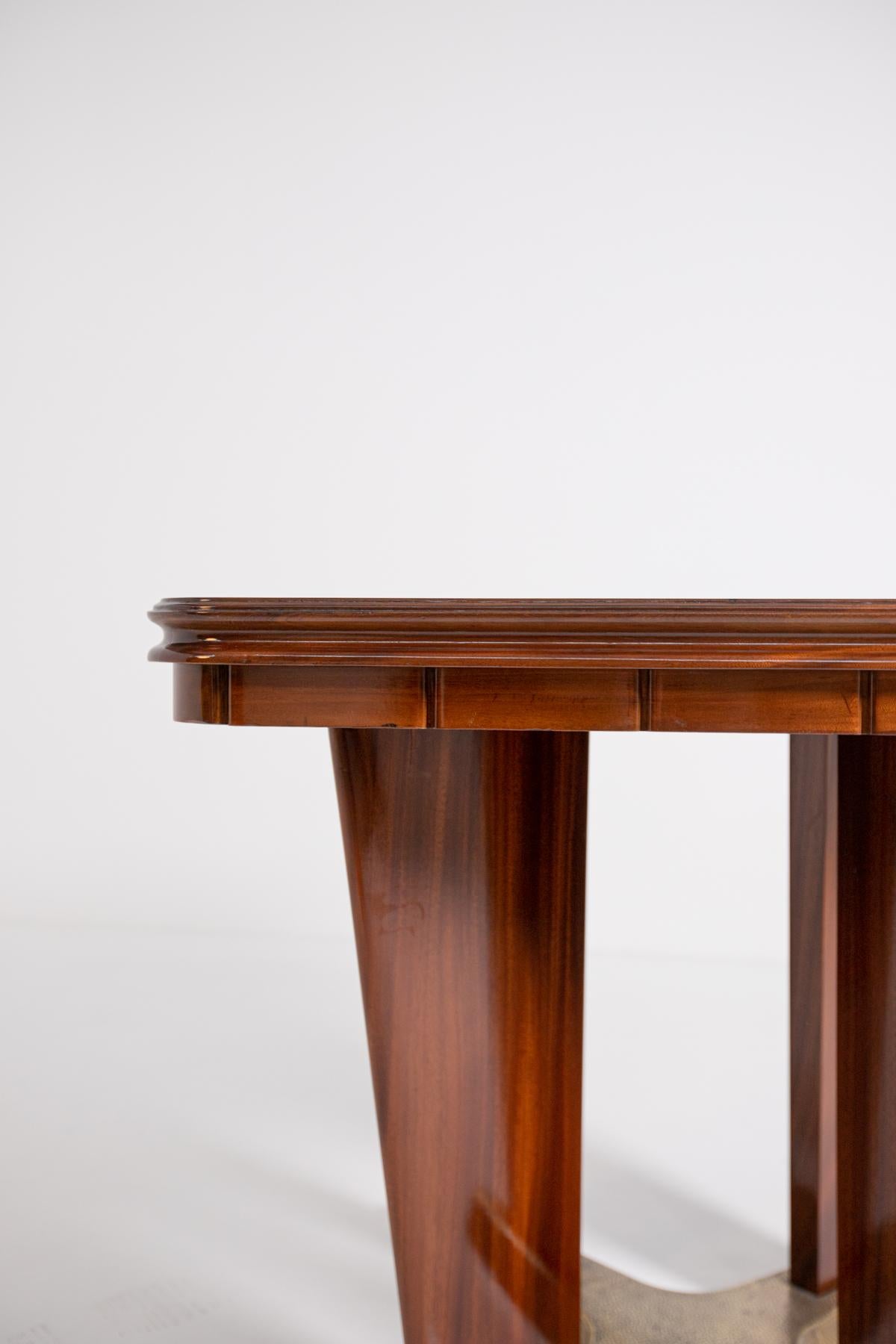 Italian Game Table by Giorgio Ramponi in Walnut and Brass, 1950s 11