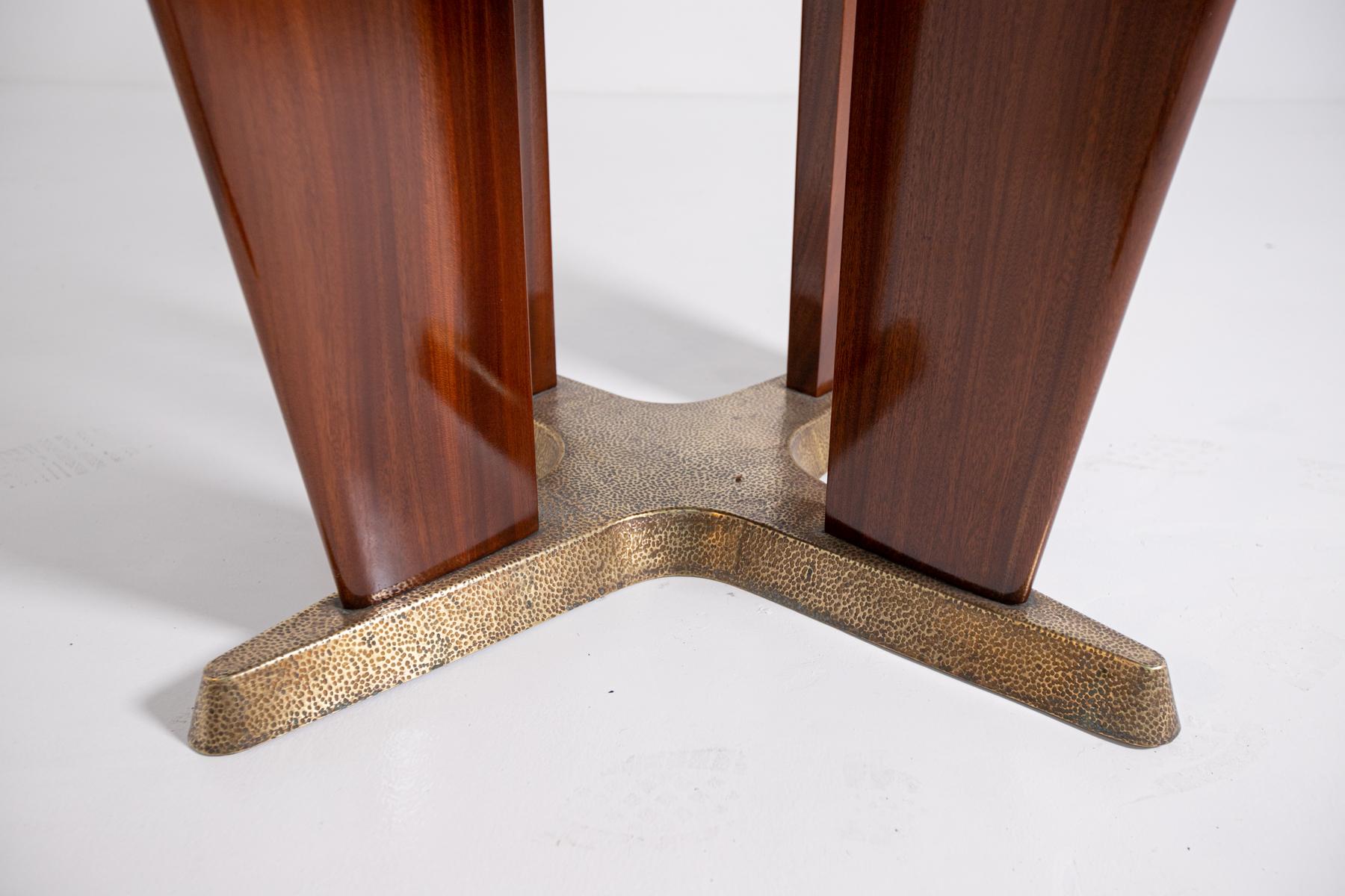 Italian Game Table by Giorgio Ramponi in Walnut and Brass, 1950s In Good Condition In Milano, IT