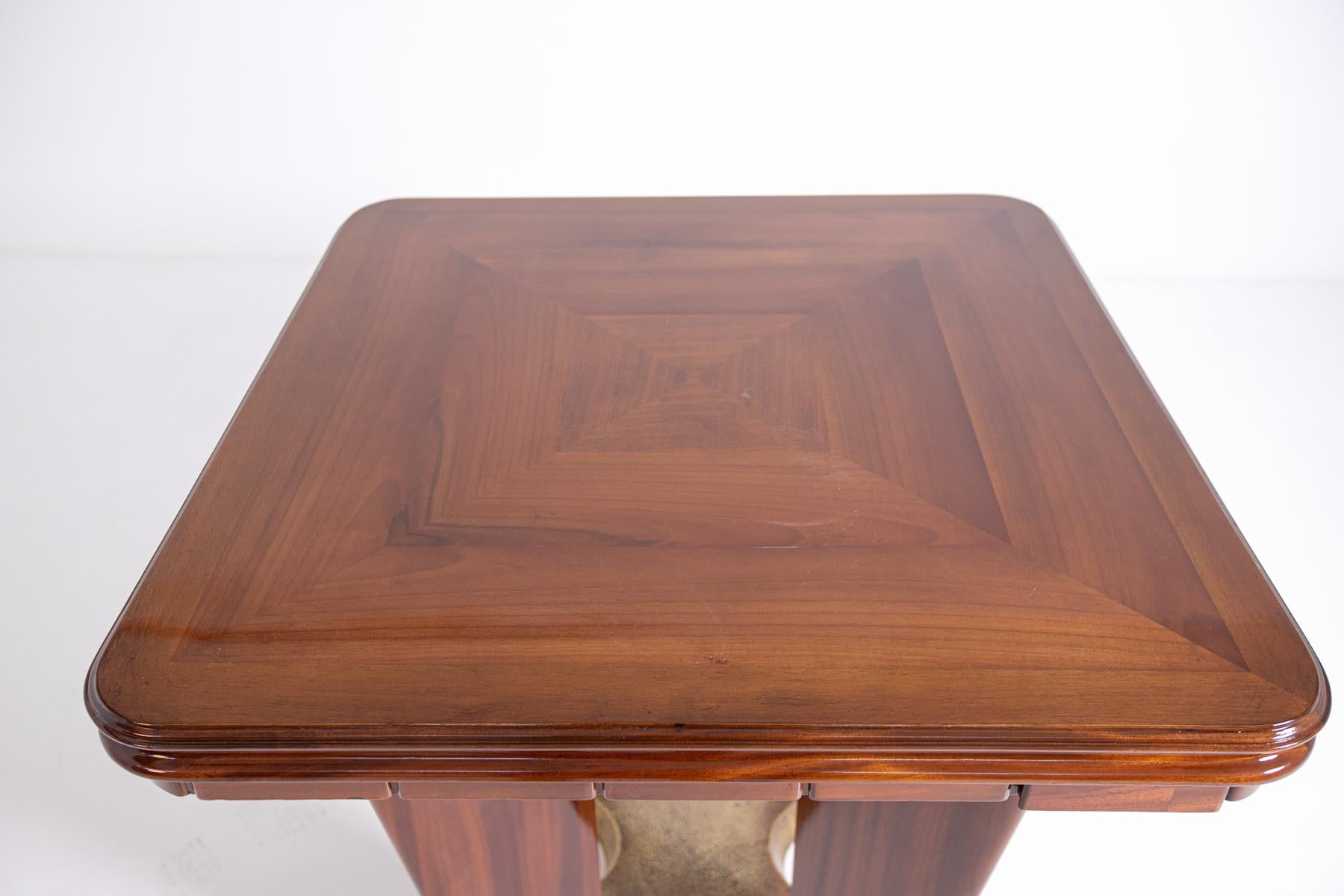 Italian Game Table by Giorgio Ramponi in Walnut and Brass, 1950s 1