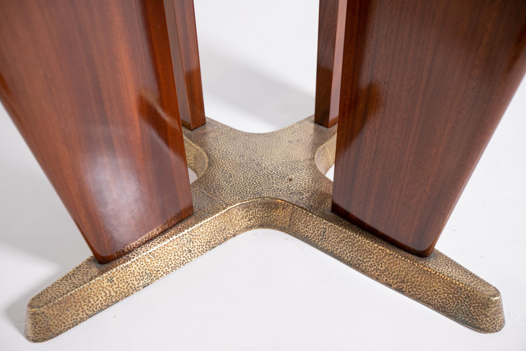 Italian Game Table by Giorgio Ramponi in Walnut and Brass, 1950s 2