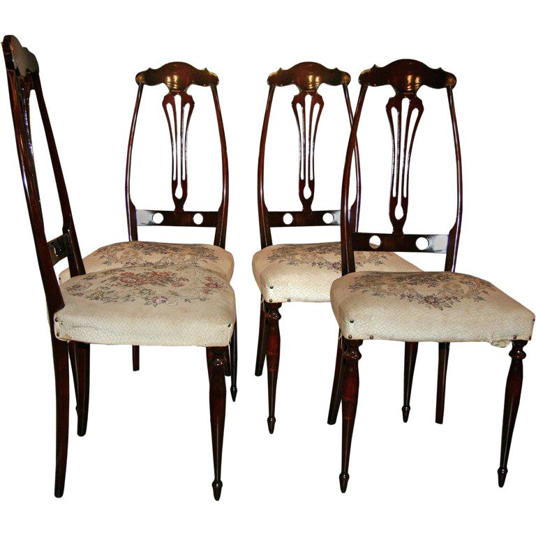 Italian Game Table Chairs For Sale