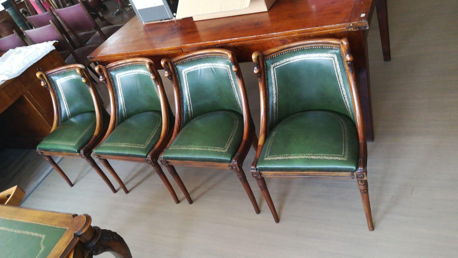 Mid-Century Modern Rare Italian Games Table Set with Four Chairs , Circa 1950