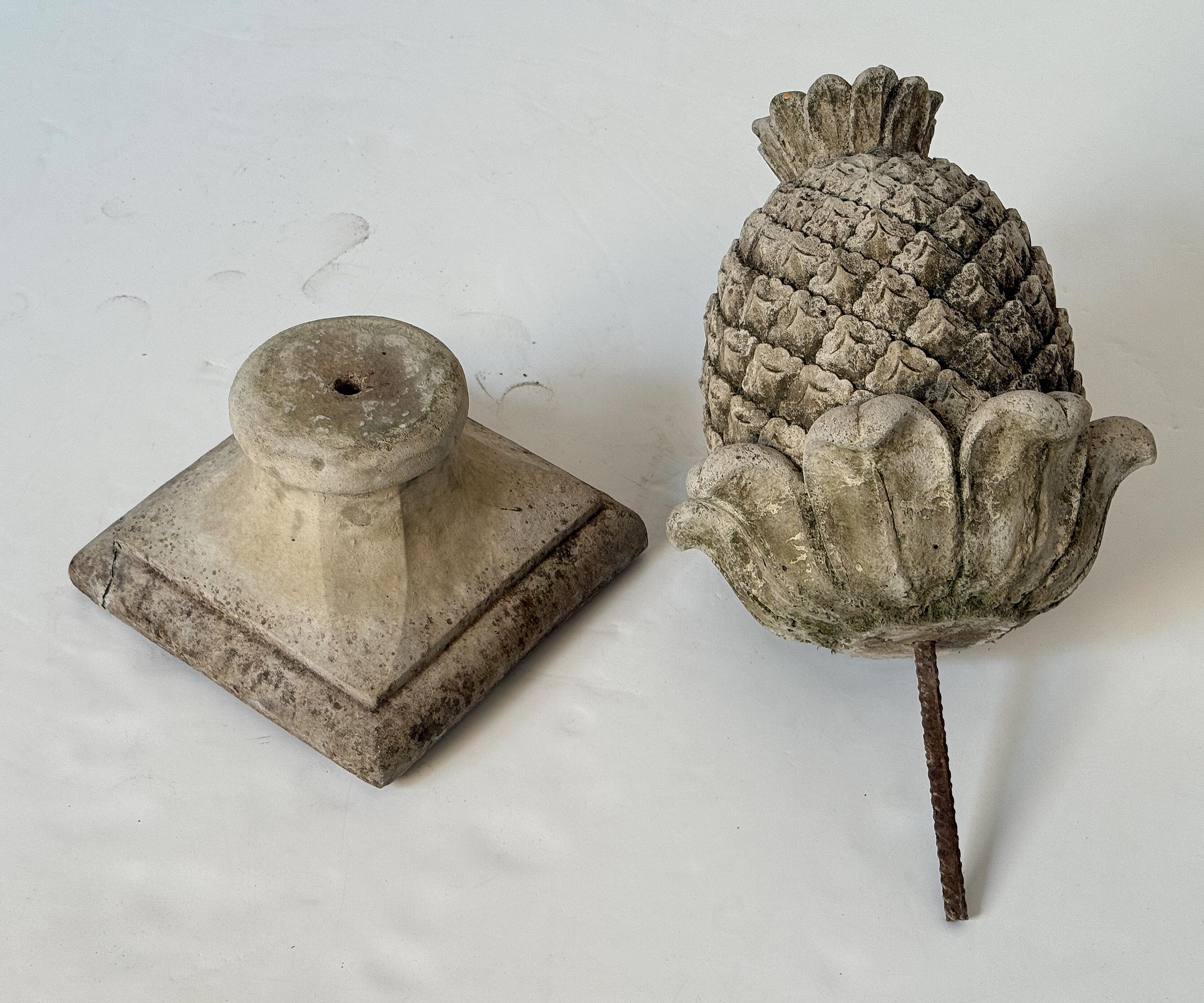 Finali o copiglie di ananas in pietra statuaria per giardini italiani - Prezzo individuale in vendita 3