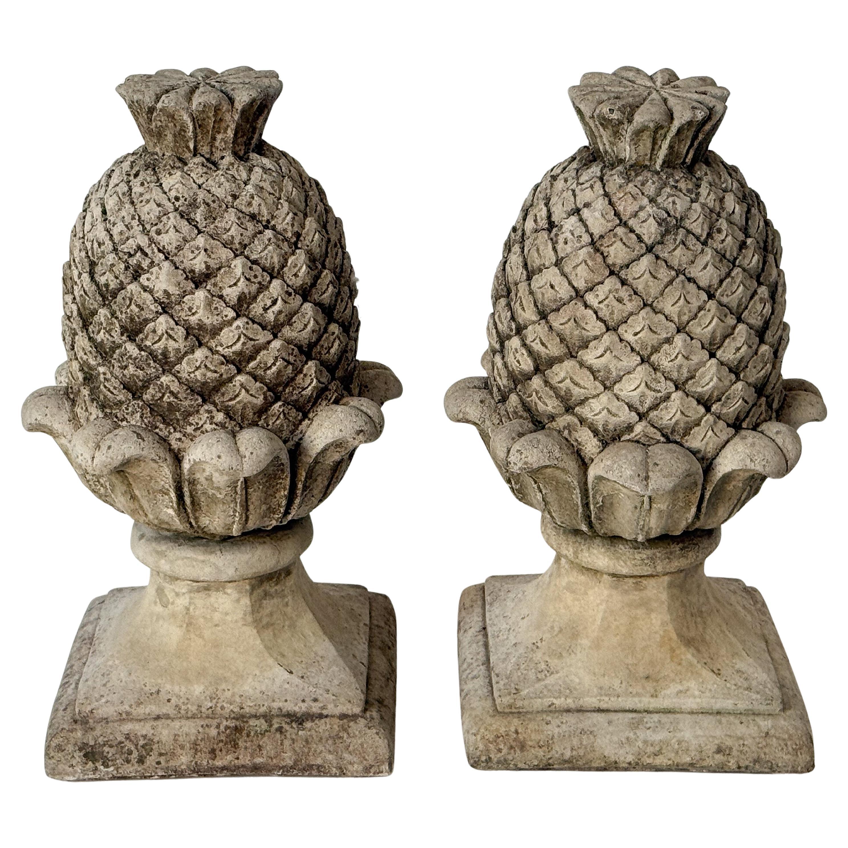 Italian Garden Stone Statuary Pineapple Finials or Copings - Individually Priced