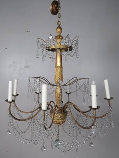Italian Geneviere Style Giltwood and Crystal Chandelier
