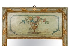 Italienischer geschnitzter und bemalter Trumeau-Spiegel aus dem Genueser Rokoko