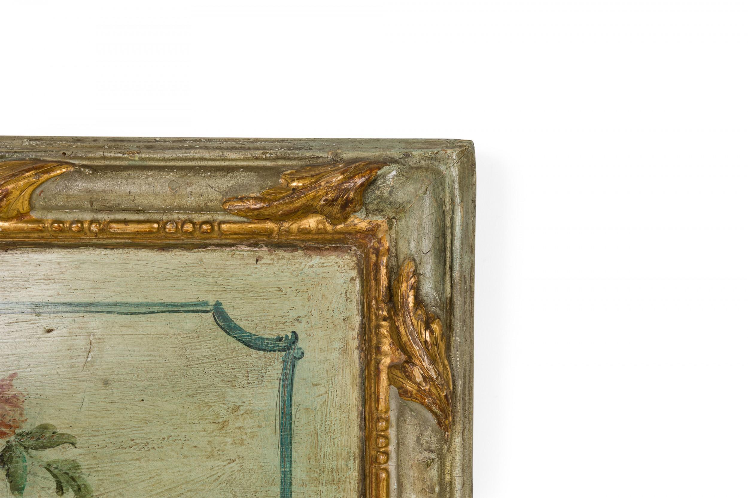 Espejo genovés rococó italiano Trumeau tallado y pintado Italiano en venta