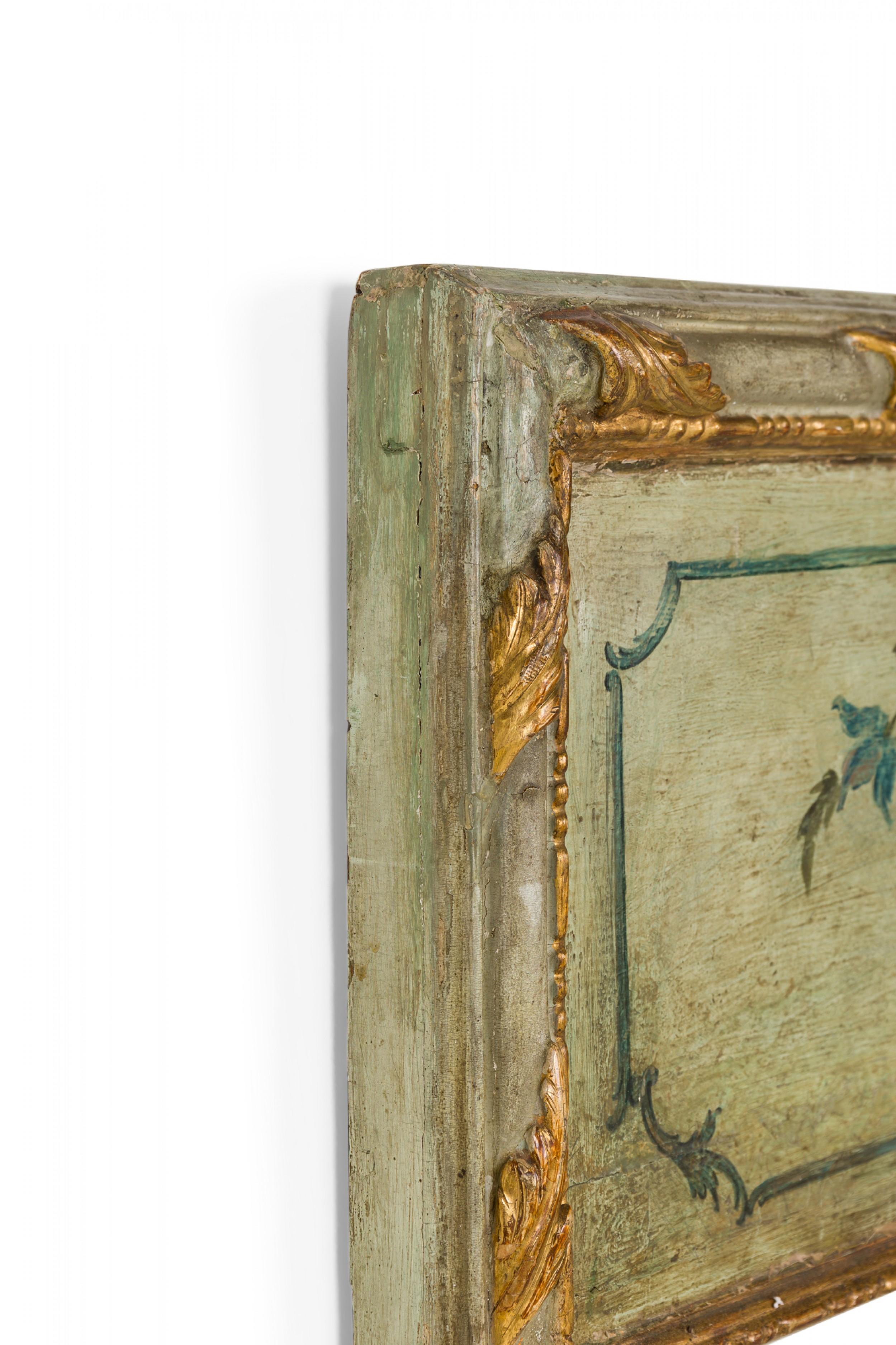 Espejo genovés rococó italiano Trumeau tallado y pintado siglo XVIII y antes en venta