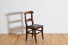 Italian, Genovese, Neoclassic Small Walnut Side Chair, ca. 1820