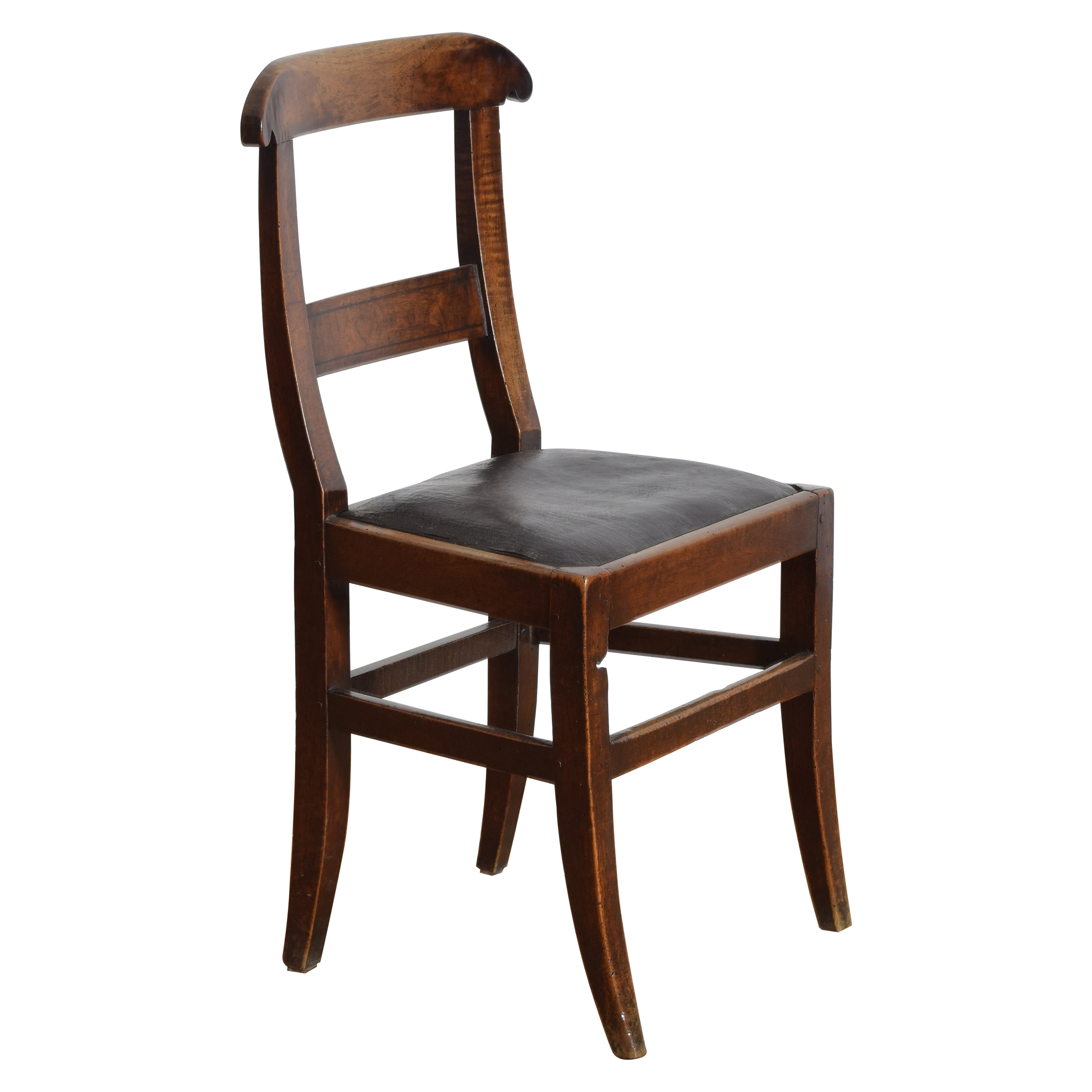 Italien, génois, petite chaise d'appoint néoclassique en noyer, vers 1820 en vente