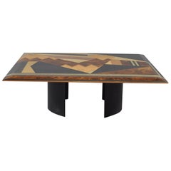 Italian Geometric Coffee Table by Giovanni Offredi for Saporiti Italy circa 1980