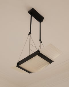 Italian geometric suspension lamp attributed to L&S Italia, c. 1960s–1970s.