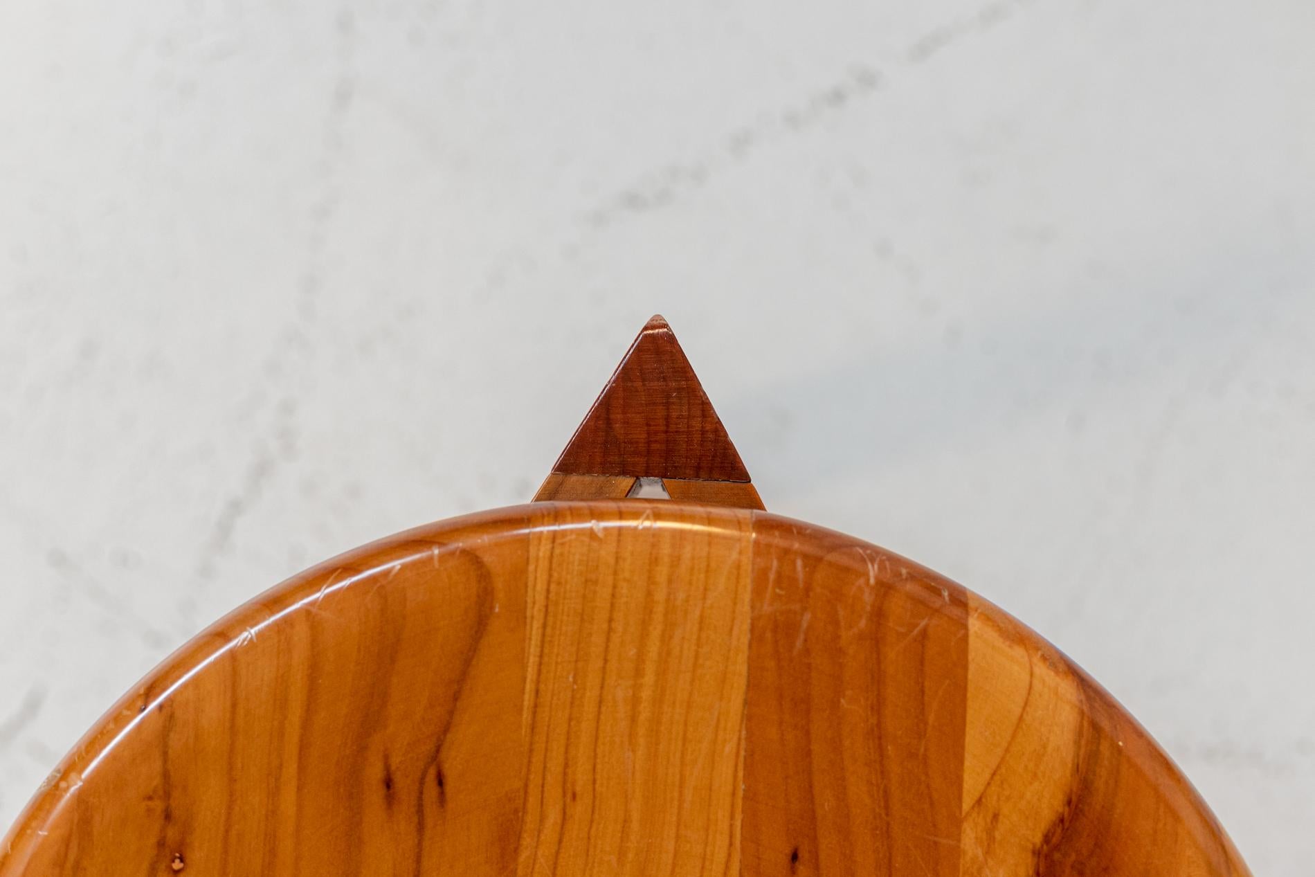 Italian Geometric Wooden Chairs Set of Eight 10