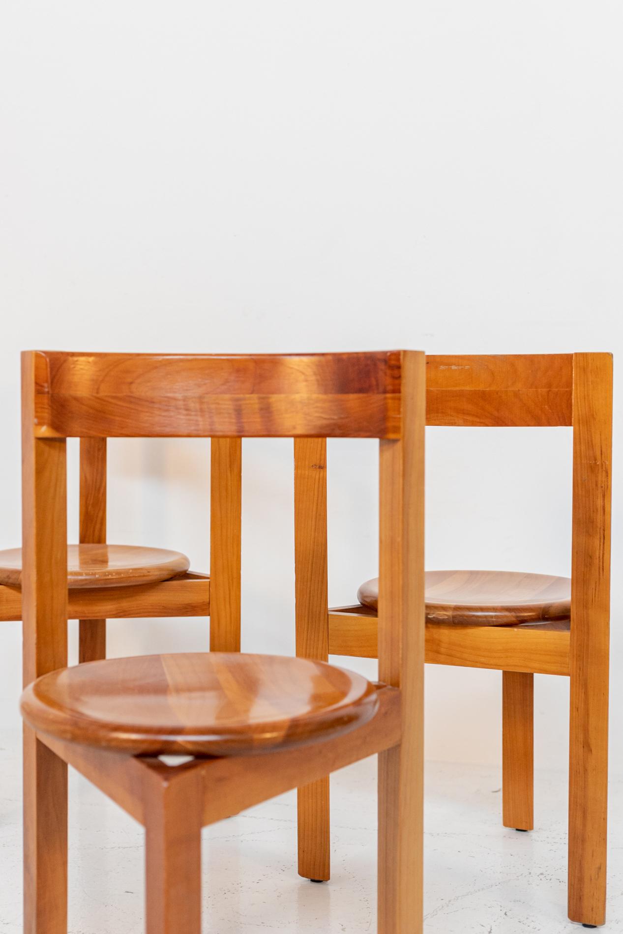 Italian Geometric Wooden Chairs Set of Eight 13