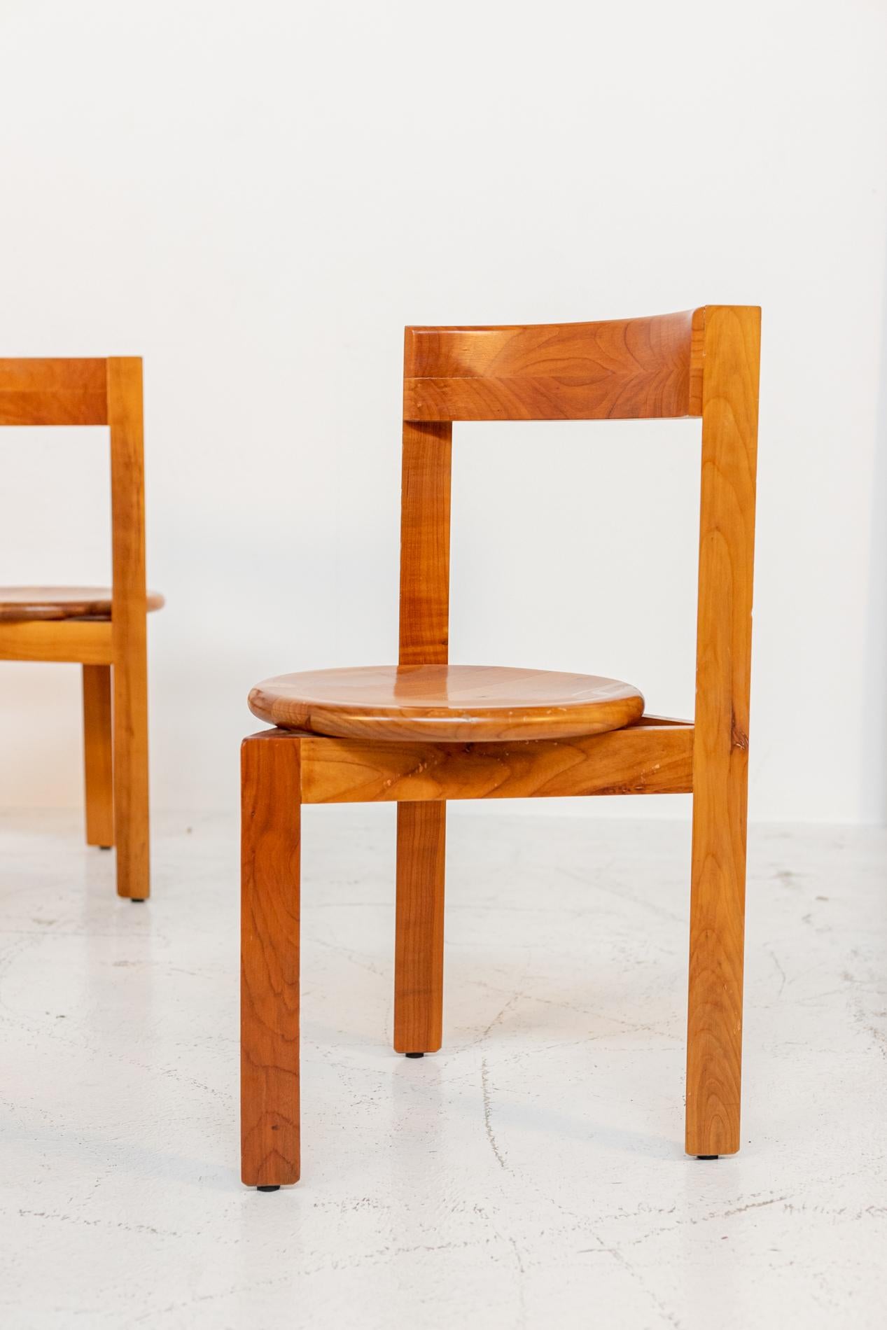 Italian Geometric Wooden Chairs Set of Eight 14