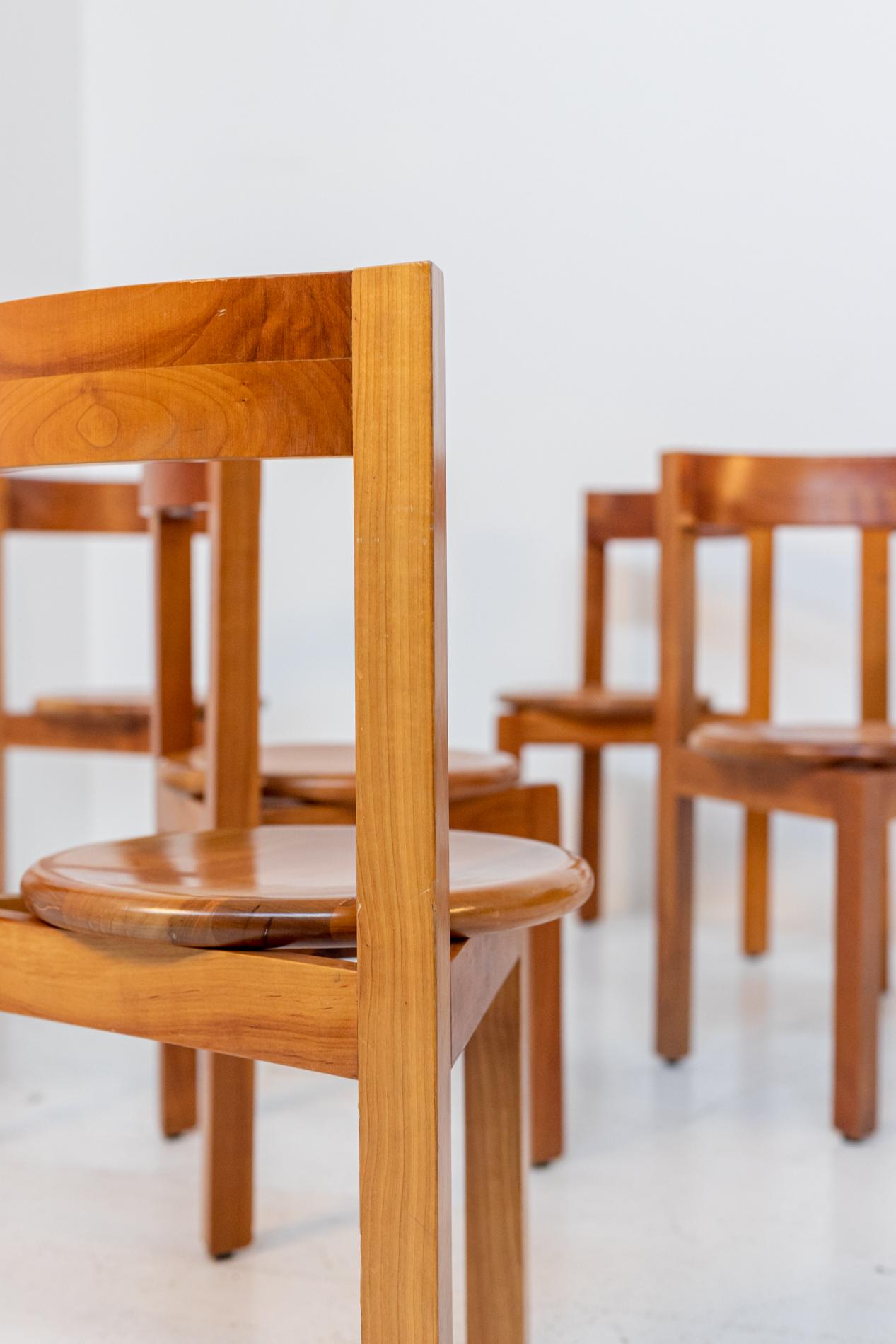 Italian Geometric Wooden Chairs Set of Eight 15