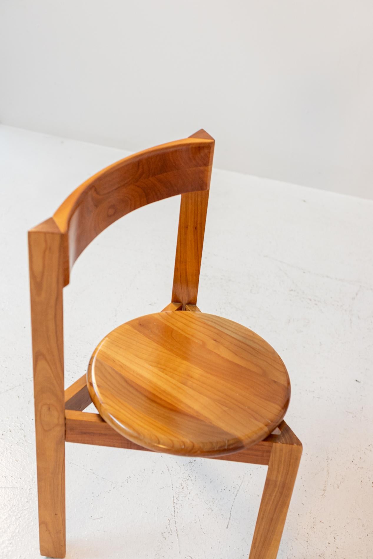 Italian Geometric Wooden Chairs Set of Eight 1