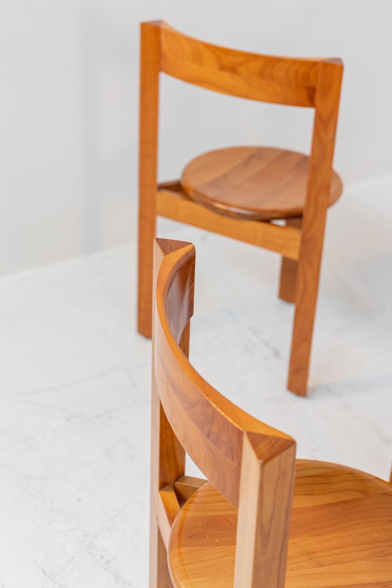Italian Geometric Wooden Chairs Set of Eight 4