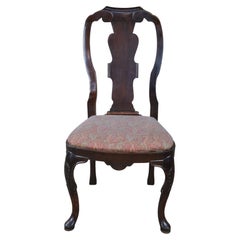 Retro Italian Georgian Queen Anne Style Carved Mahogany Dining Side Desk Chair
