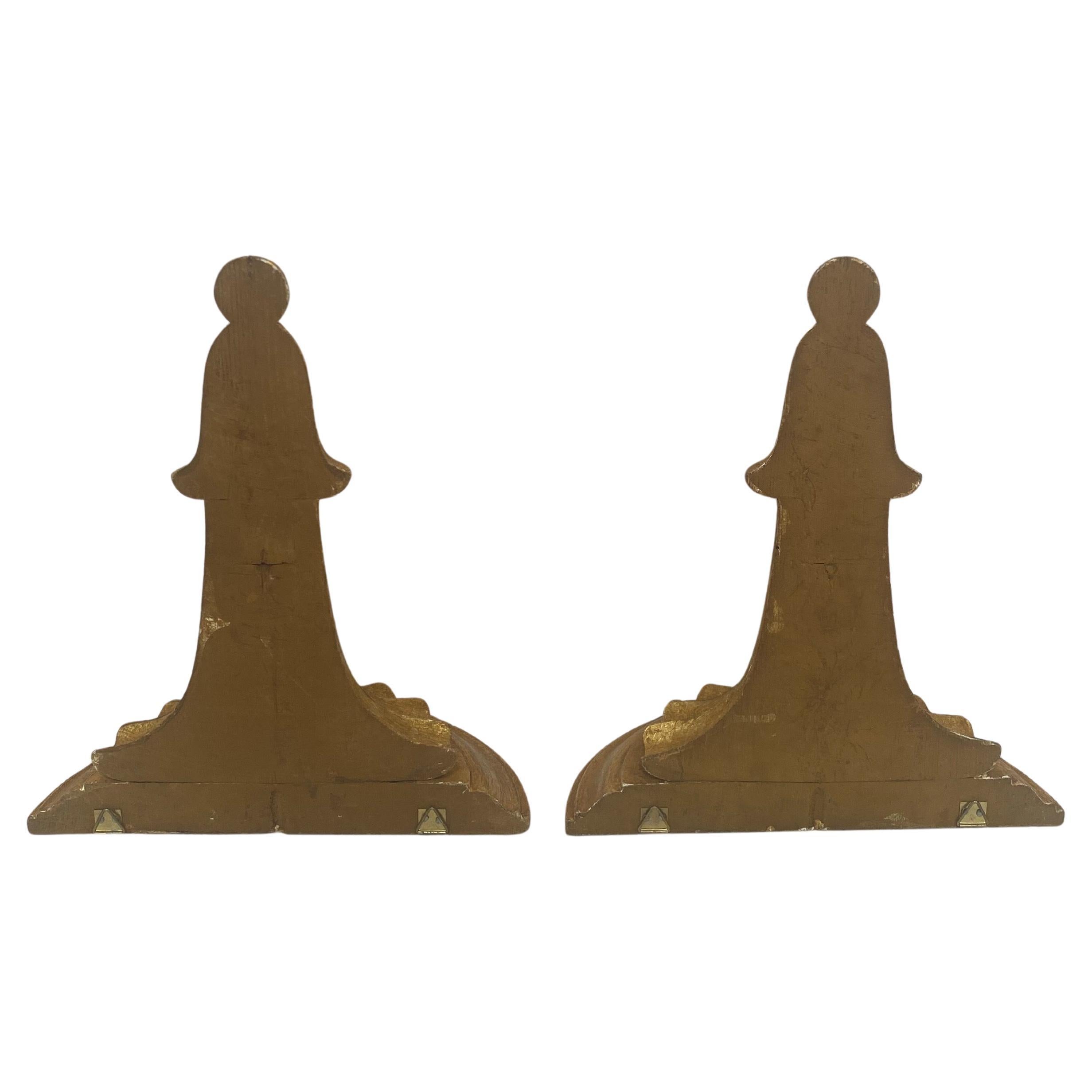 Estantes de pared de madera dorada tallada al gesso, Pareja en venta 2