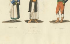 Italian Gestures: Traditional Costumes and Body Language, 1820s Engraving