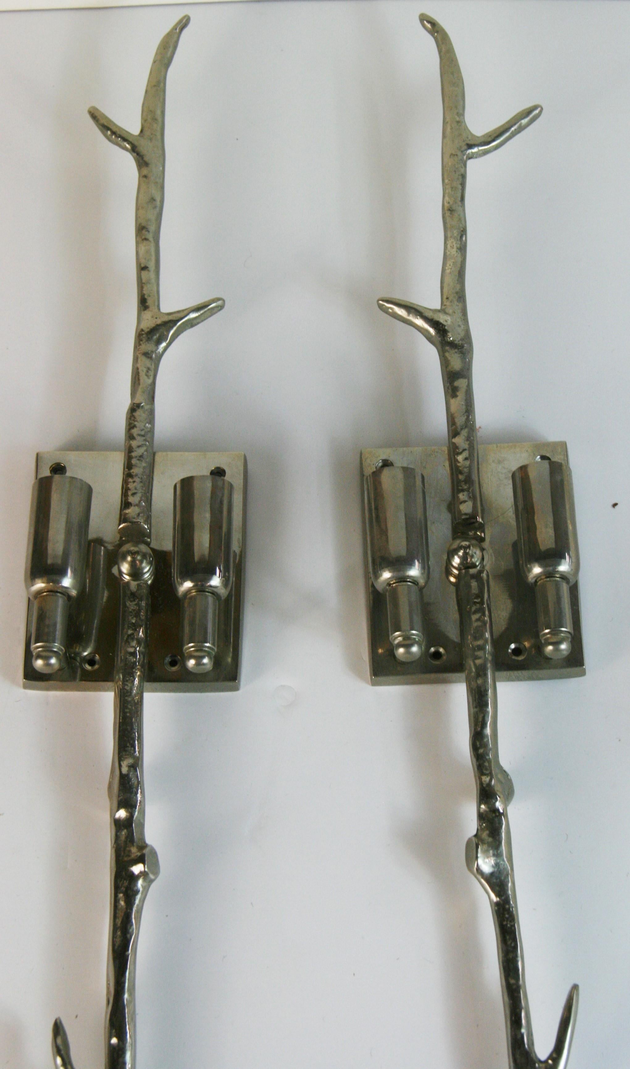 Italian Giacometti  Inspired Wall Sconces with Custom Shades {2 pair Available} For Sale 4