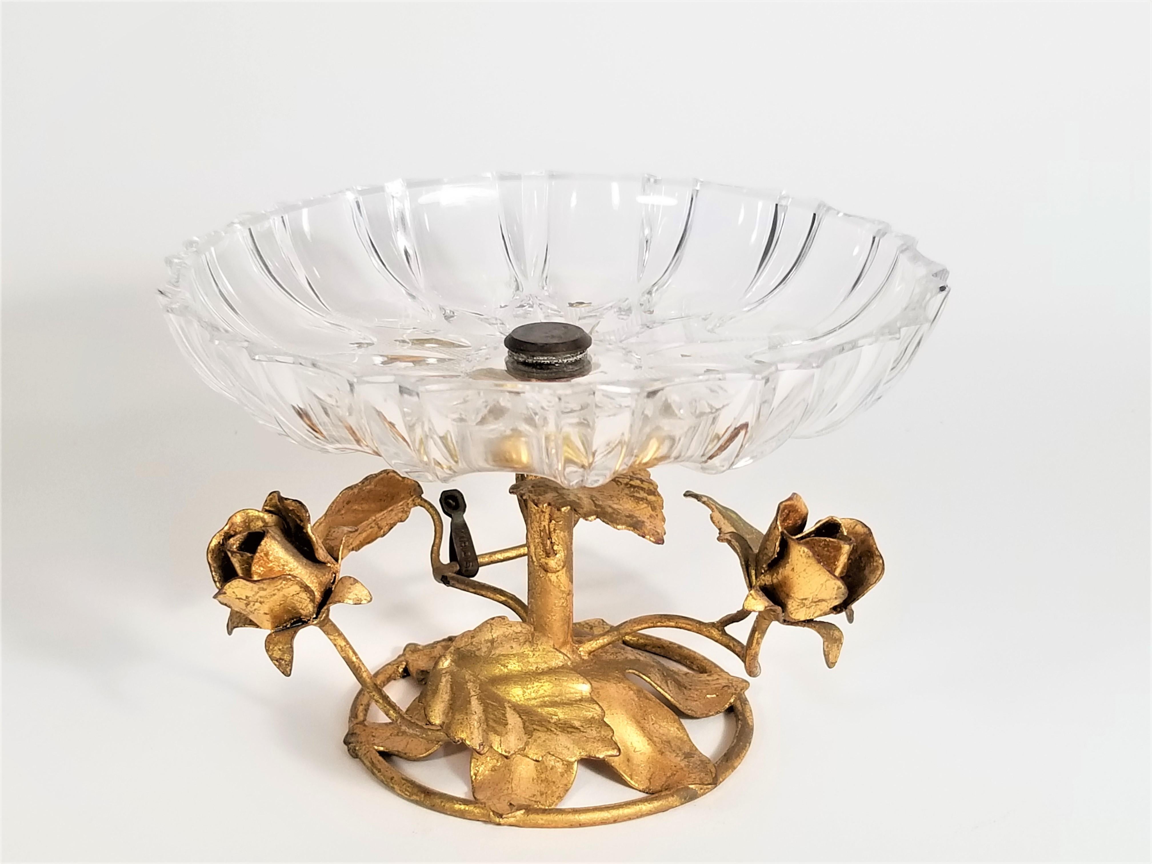 Italian Gilded and Glass Bowl In Excellent Condition For Sale In New York, NY
