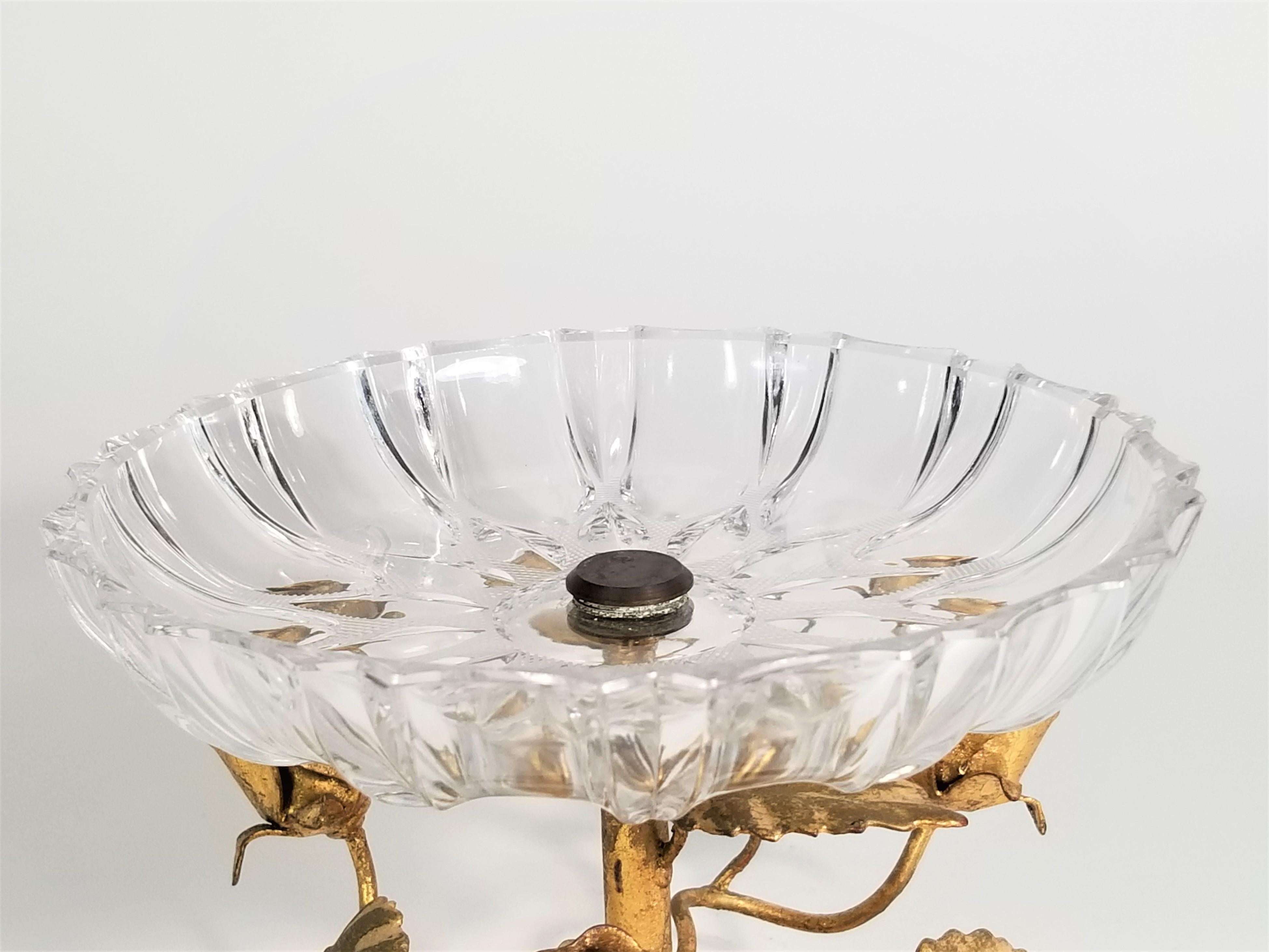 20th Century Italian Gilded and Glass Bowl For Sale