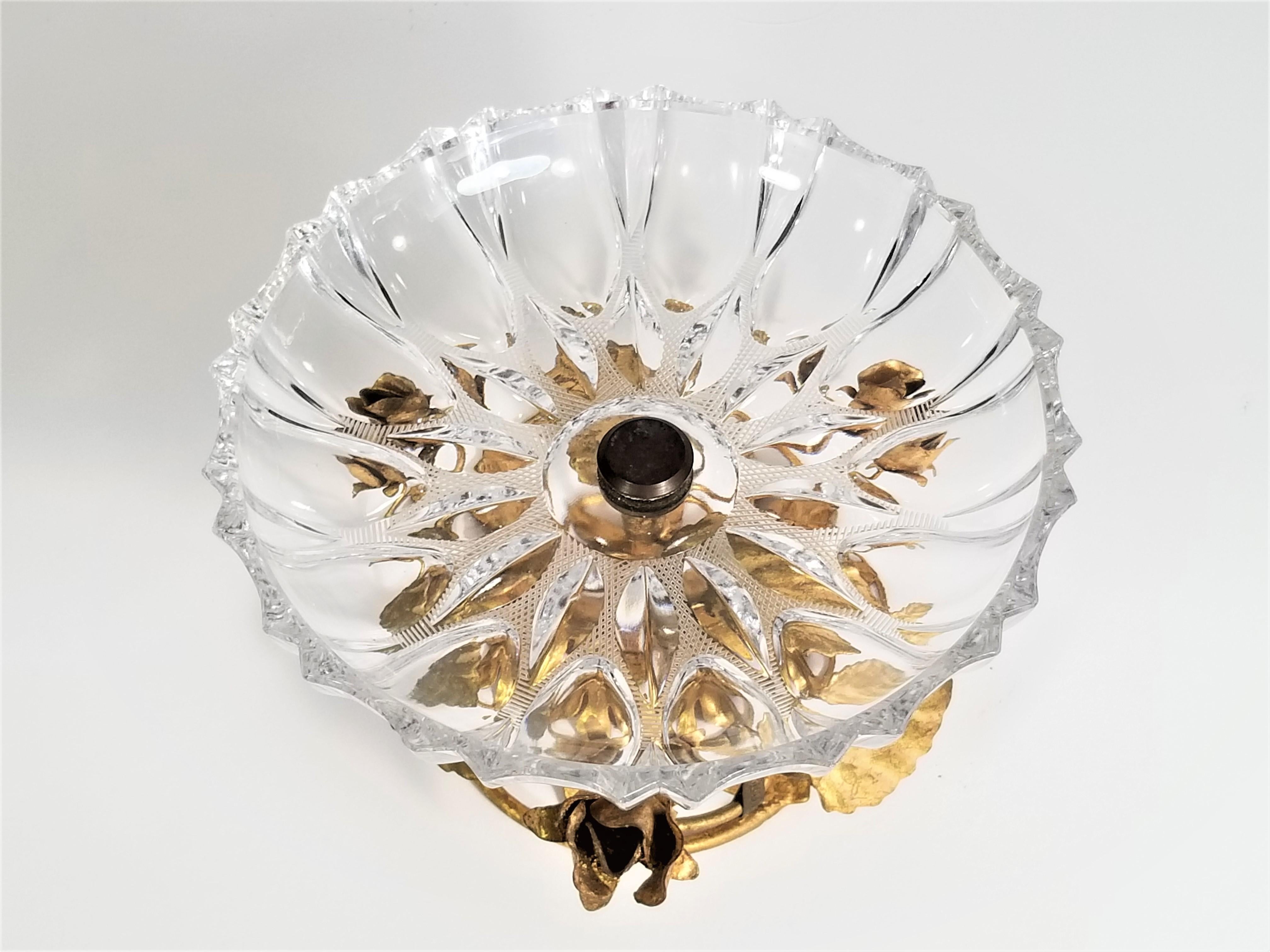 Italian Gilded and Glass Bowl For Sale 1