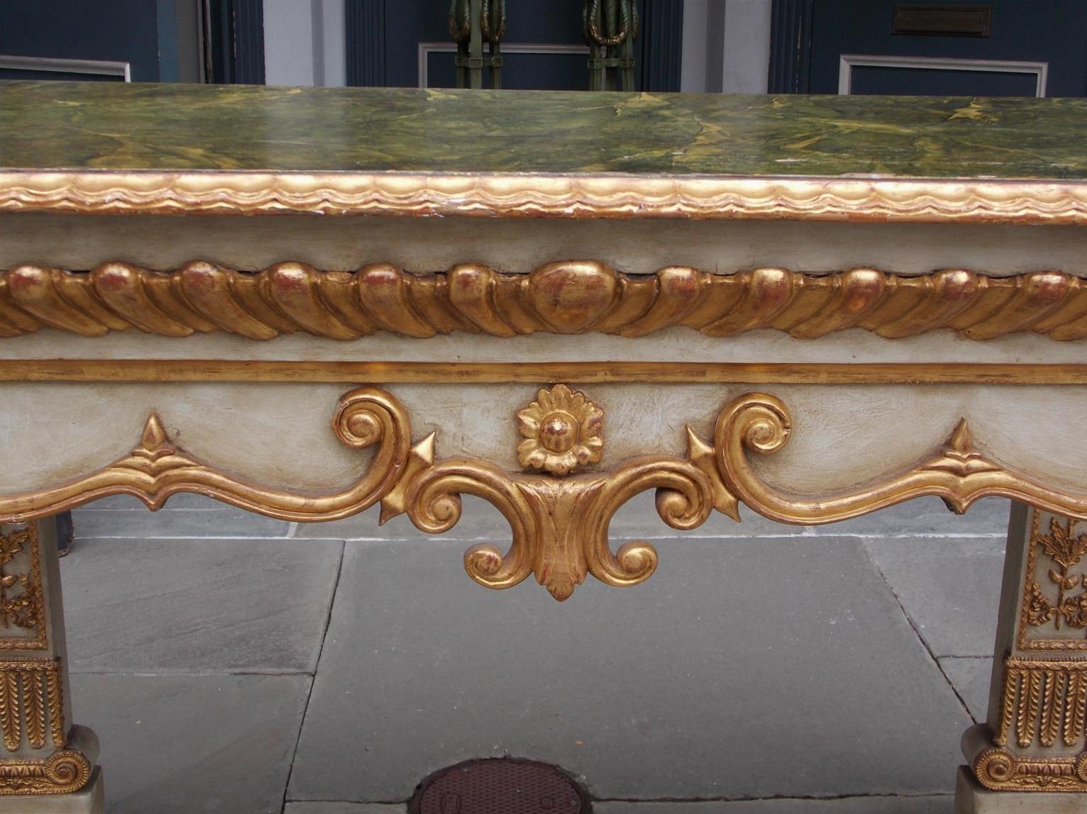 Italian Gilded and Painted Console For Sale 4