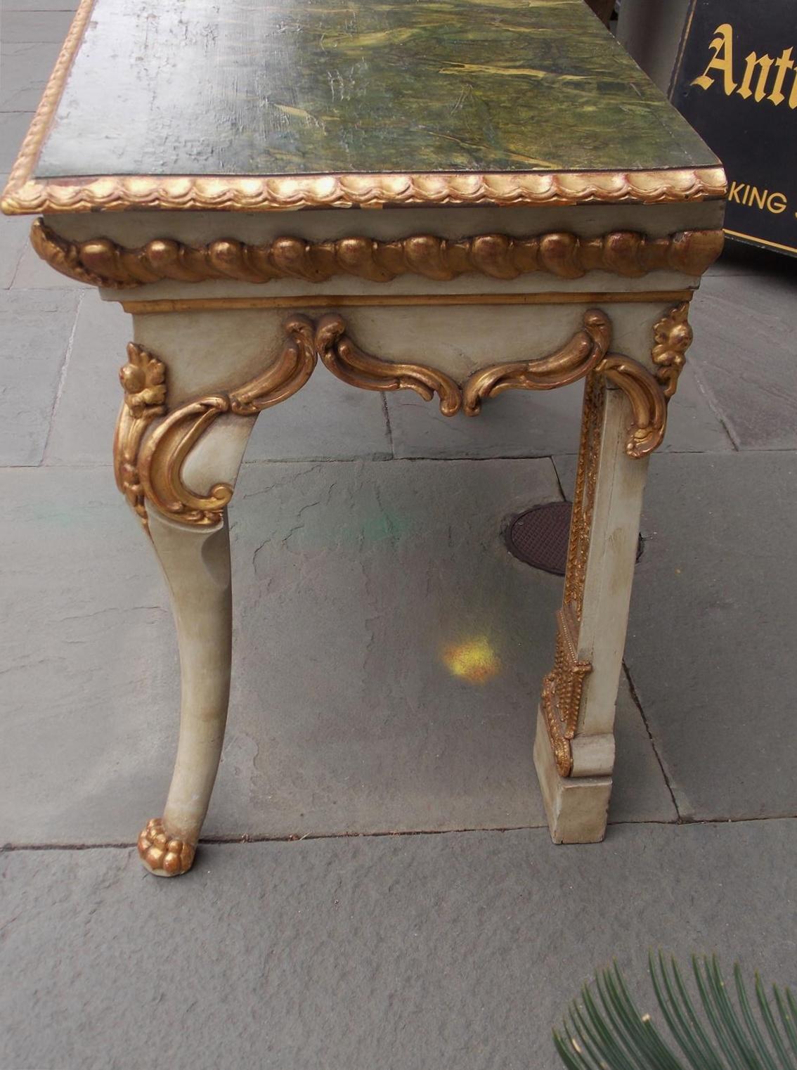 Italian Gilded and Painted Console For Sale 9