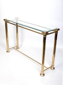 Italian Gilded Brass And Glass console Table, Orsenigo C.1970