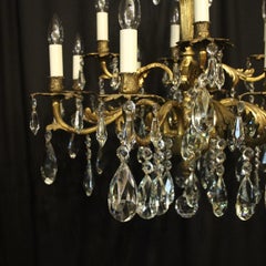 Italian Gilded Bronze 12-Light Antique Chandelier