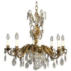 Italian Gilded Bronze 8-Light Antique Chandelier