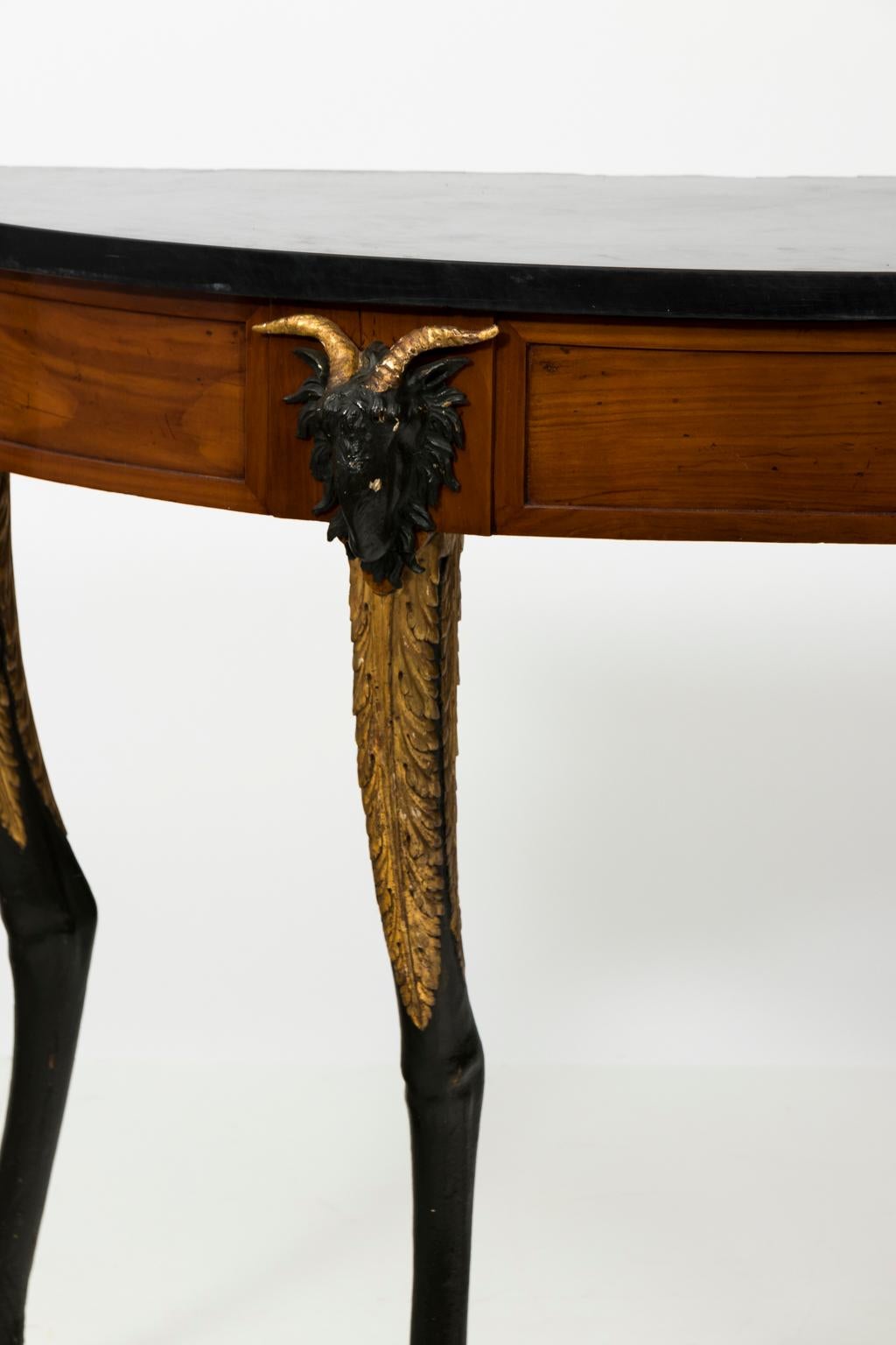 Marbre Table console dorée italienne