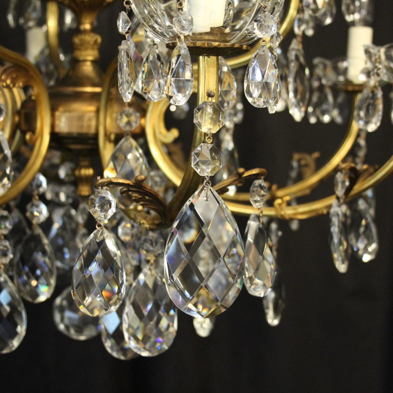 Baroque Italian Gilded and Crystal 16-Light Antique Chandelier
