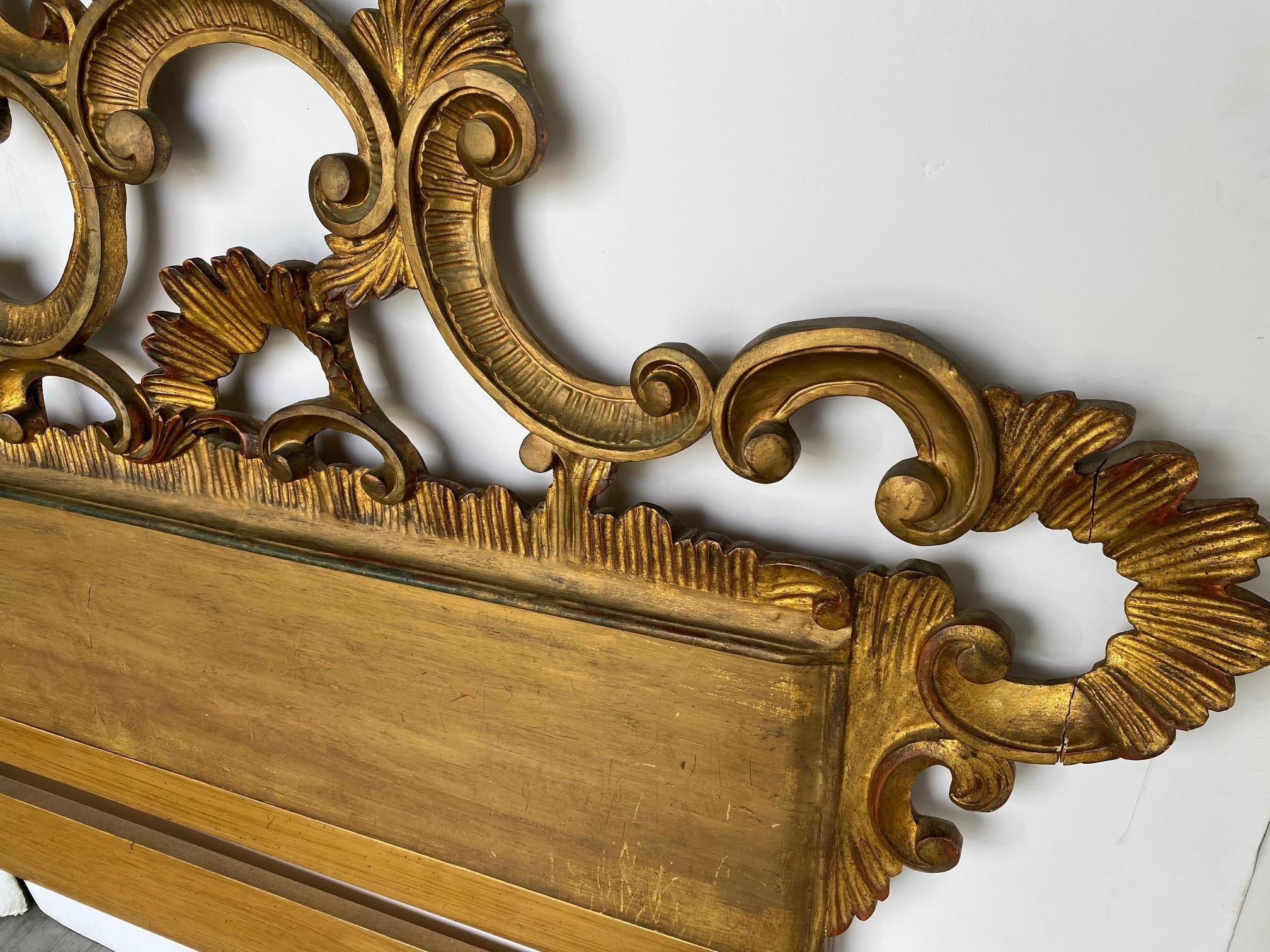 Italian Gilded King Size Headboard In Good Condition In Pomona, CA