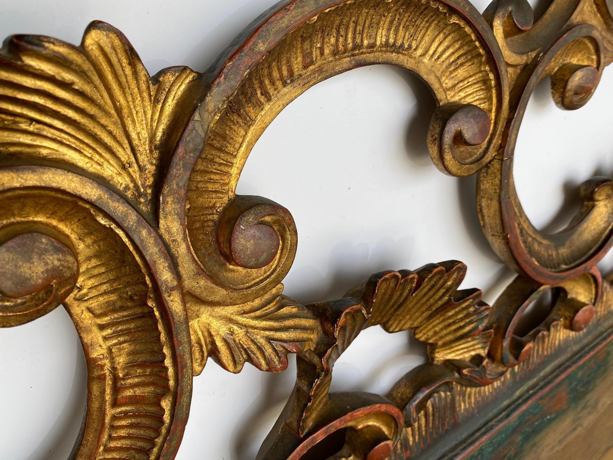 Mid-20th Century Italian Gilded King Size Headboard