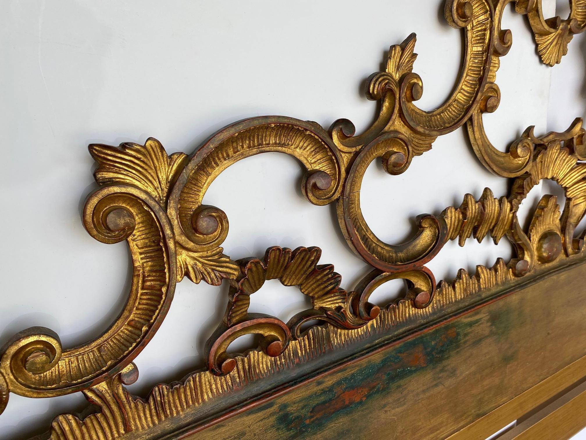 Wood Italian Gilded King Size Headboard