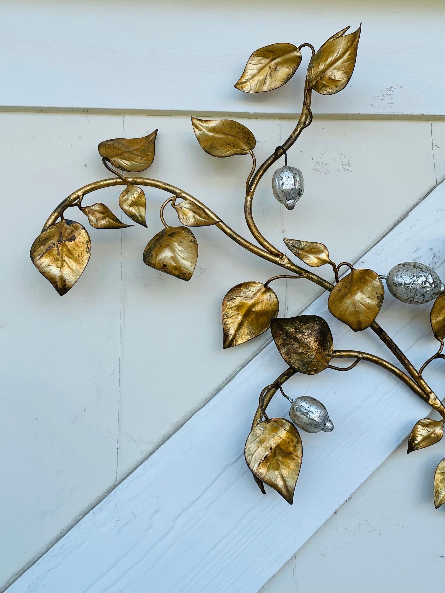 Italian Gilded Metal Lemon Tree Wall Sculpture 4