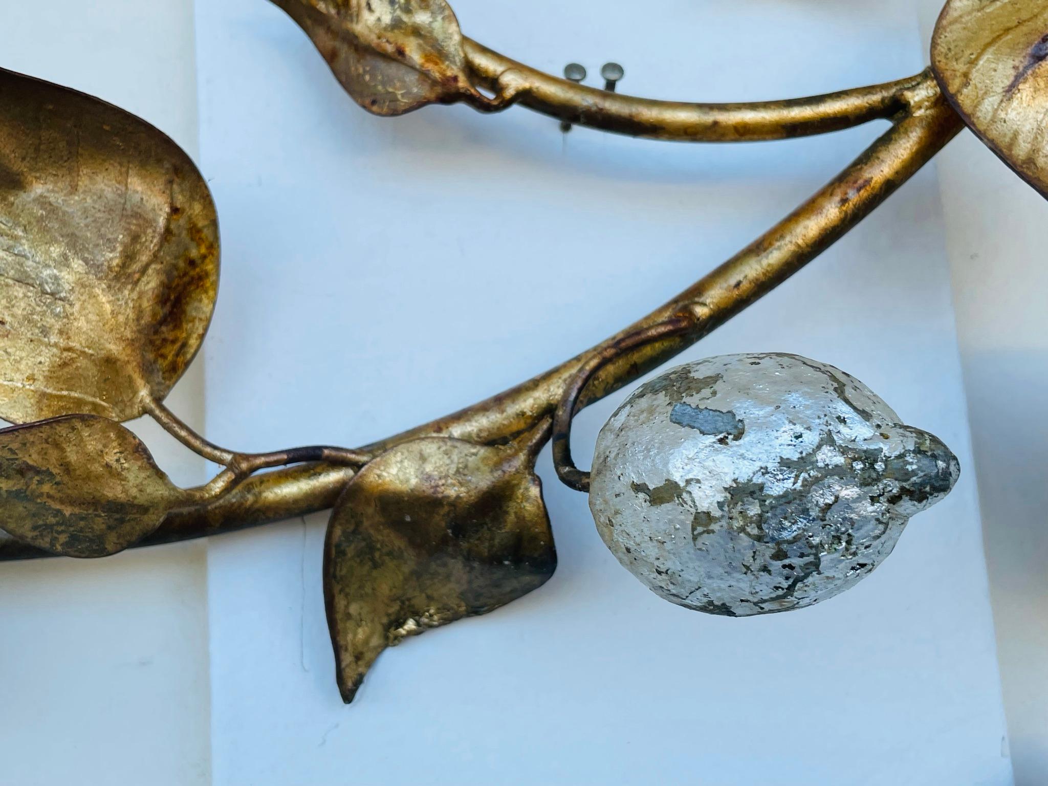 Italian Gilded Metal Lemon Tree Wall Sculpture 6