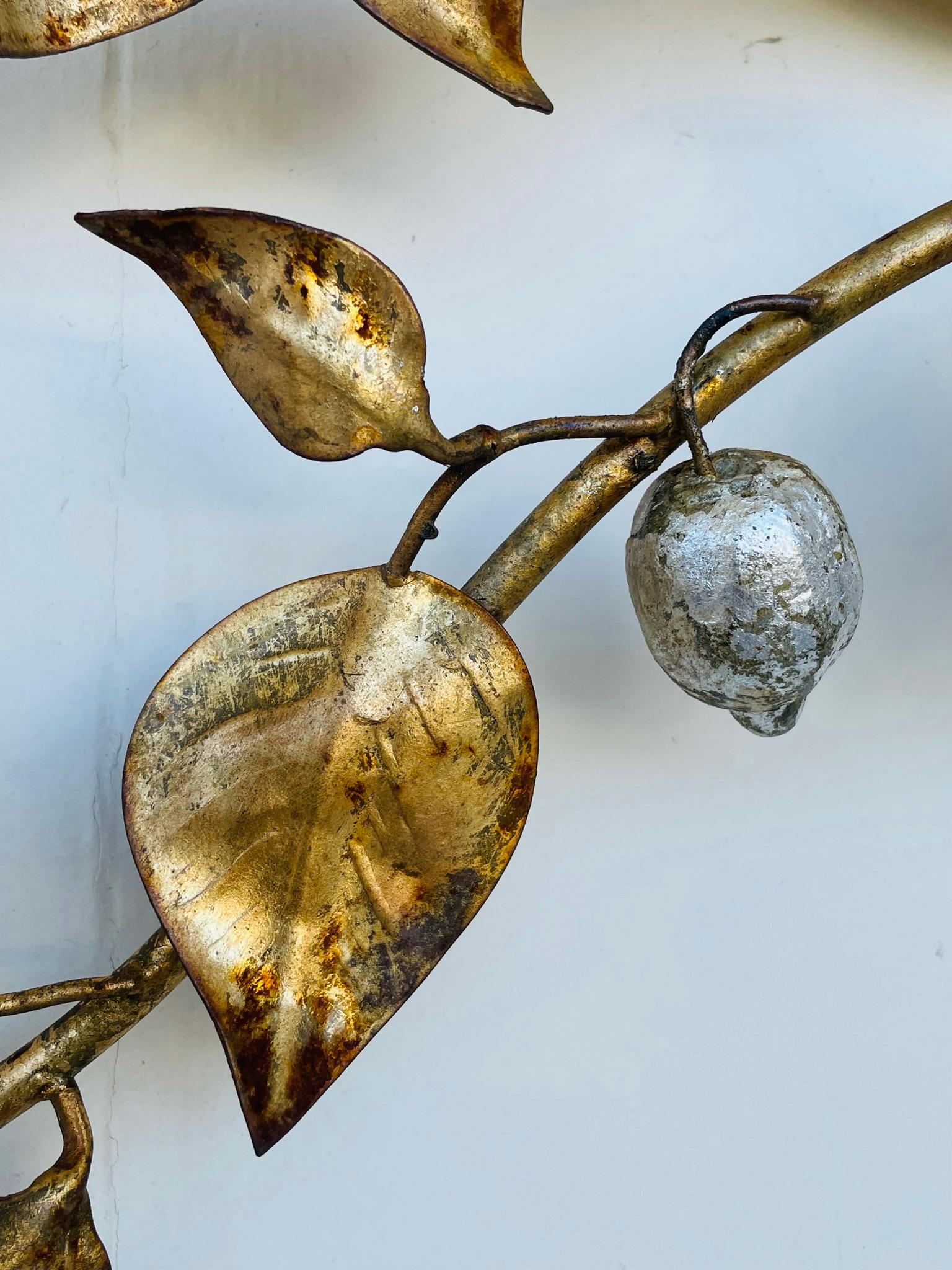 Italian Gilded Metal Lemon Tree Wall Sculpture 7