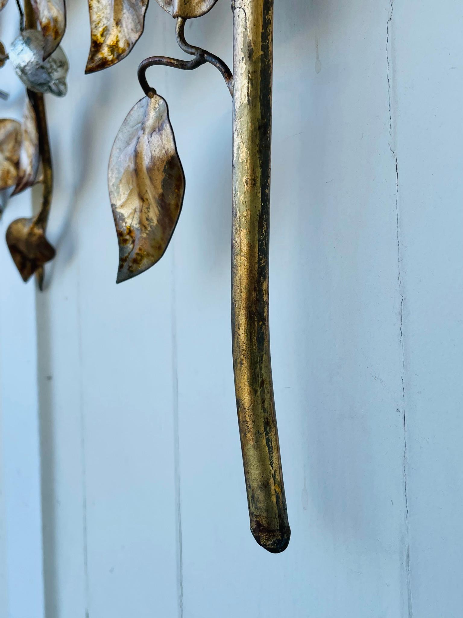 Italian Gilded Metal Lemon Tree Wall Sculpture 9