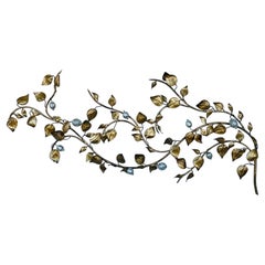 Italian Gilded Metal Lemon Tree Wall Sculpture