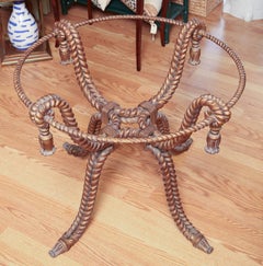 Italian Gilded Metal Rope and Tassel Table