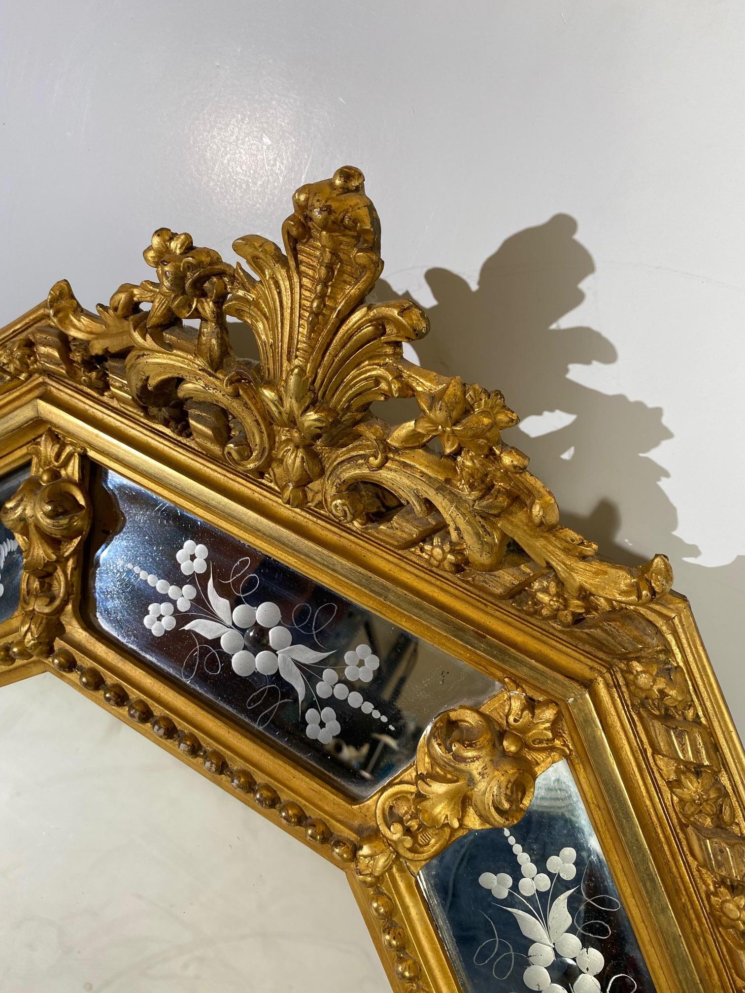 Gesso Italian Gilded Mirror For Sale