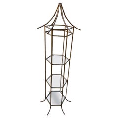 Italian Gilded Pagoda Style Etagere