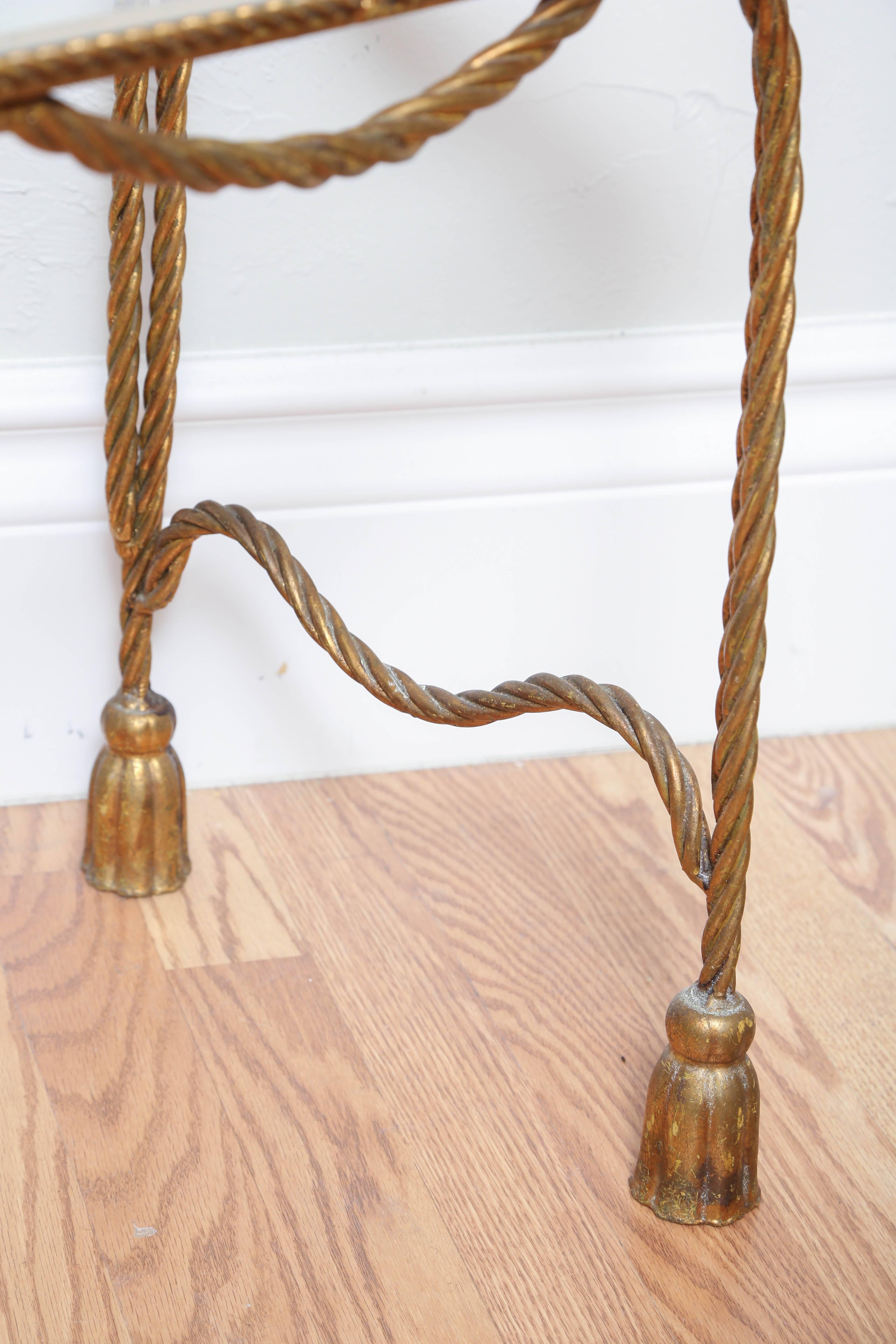 Italian Gilded Rope and Tassel Stacking Tables For Sale 1